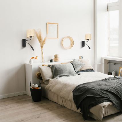 Fali lámpa RATTAN 1xE27/60W+1xG9/8W/230V rattan