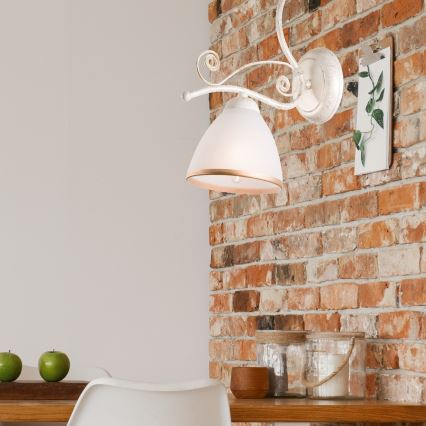 Fali lámpa RETRO II 1xE27/60W/230V fehér patina