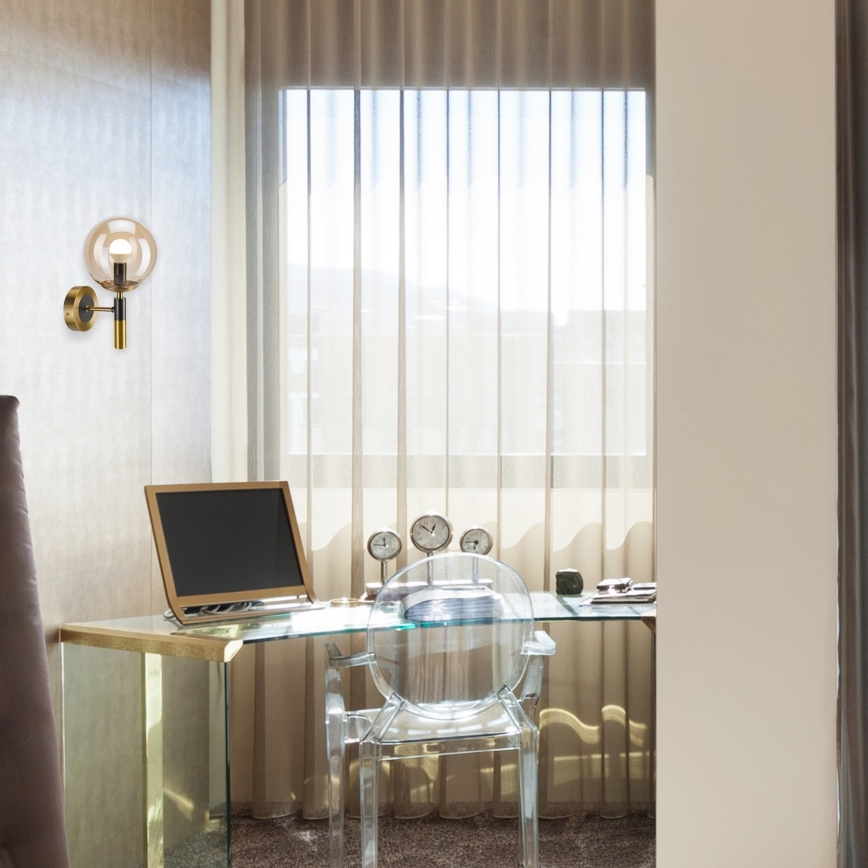 Fali lámpa ROLLO 1xE14/5W/230V arany/füstös bézs