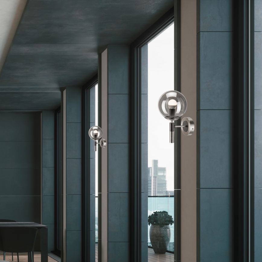 Fali lámpa ROLLO 1xE14/5W/230V matt króm/füstös