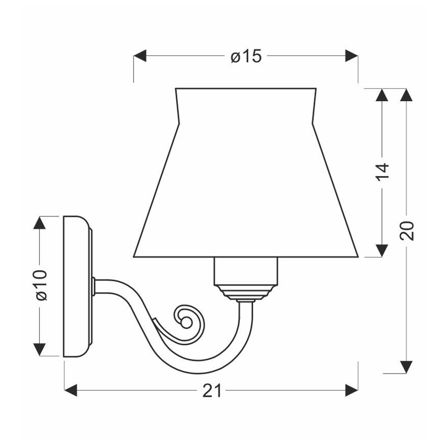 Fali lámpa ROSSINI 1xE27/40W/230V