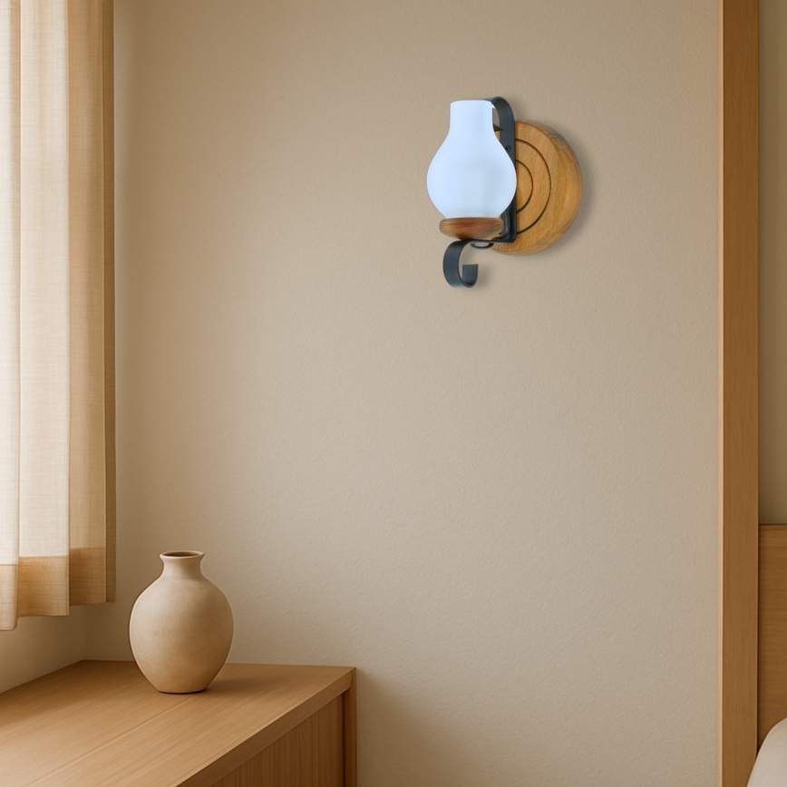 Fali lámpa RUSTIC 1xE14/40W/230V bükkfa