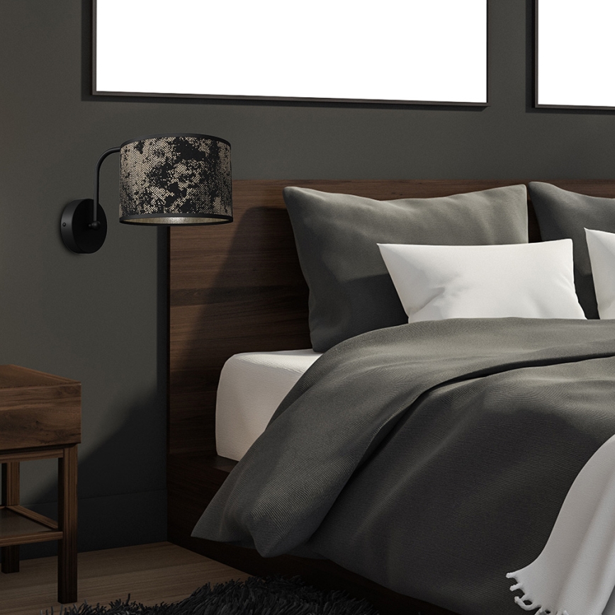 Fali lámpa SATINO 1xE27/60W/230V fekete/arany