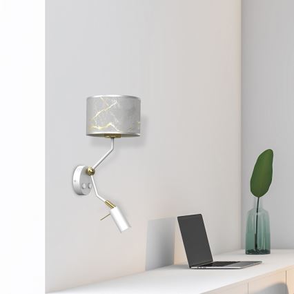 Fali lámpa SENSO 1xE27/40W/230V + 1xGU10/MR11/7W fehér