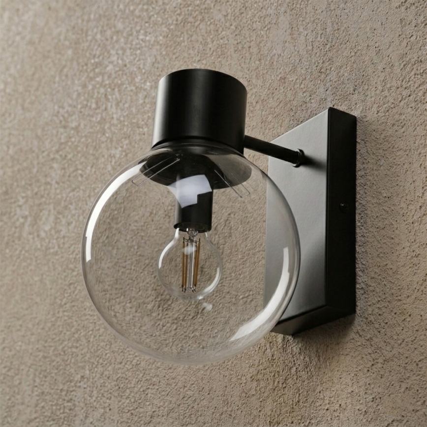 Fali lámpa SFERIO 1xE14/5W/230V fekete/átlátszó