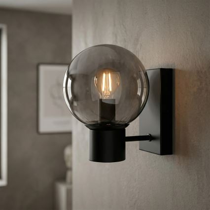 Fali lámpa SFERIO 1xE14/5W/230V fekete/füstös fekete