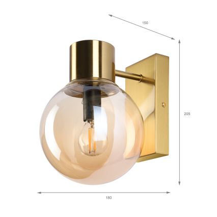 Fali lámpa SFERIO 1xE14/5W/230V sárgaréz/füstös bézs