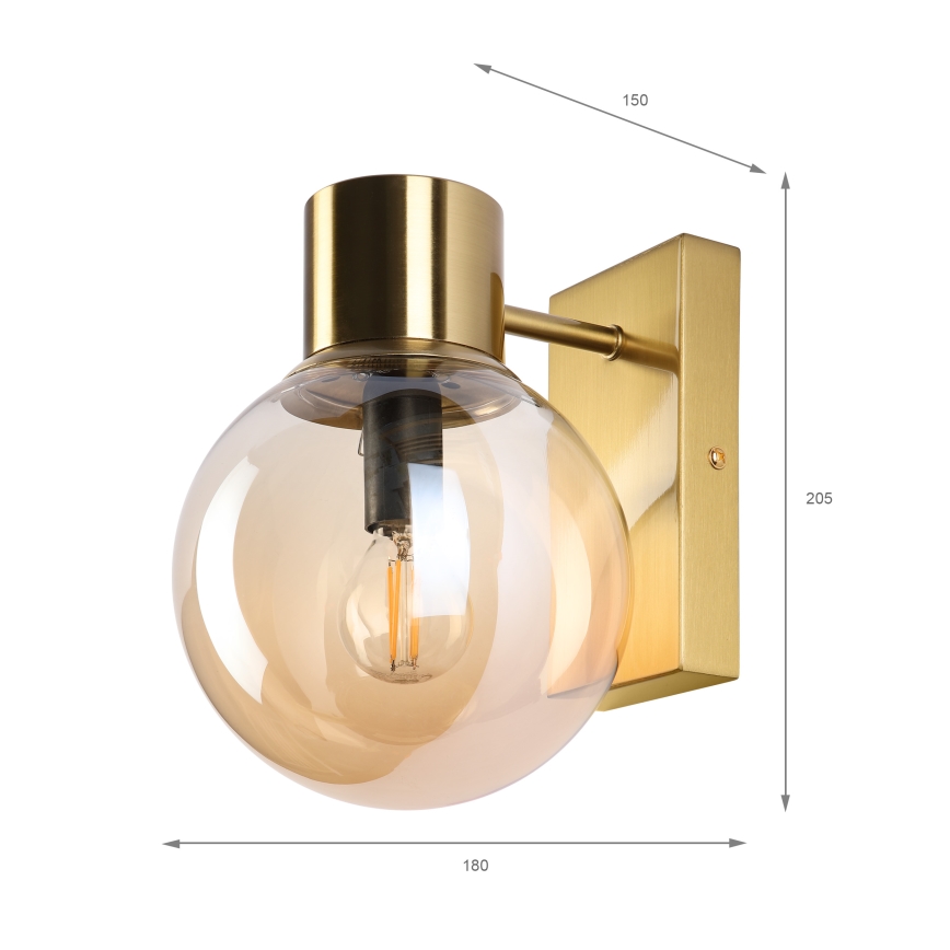Fali lámpa SFERIO 1xE14/5W/230V sárgaréz/füstös bézs