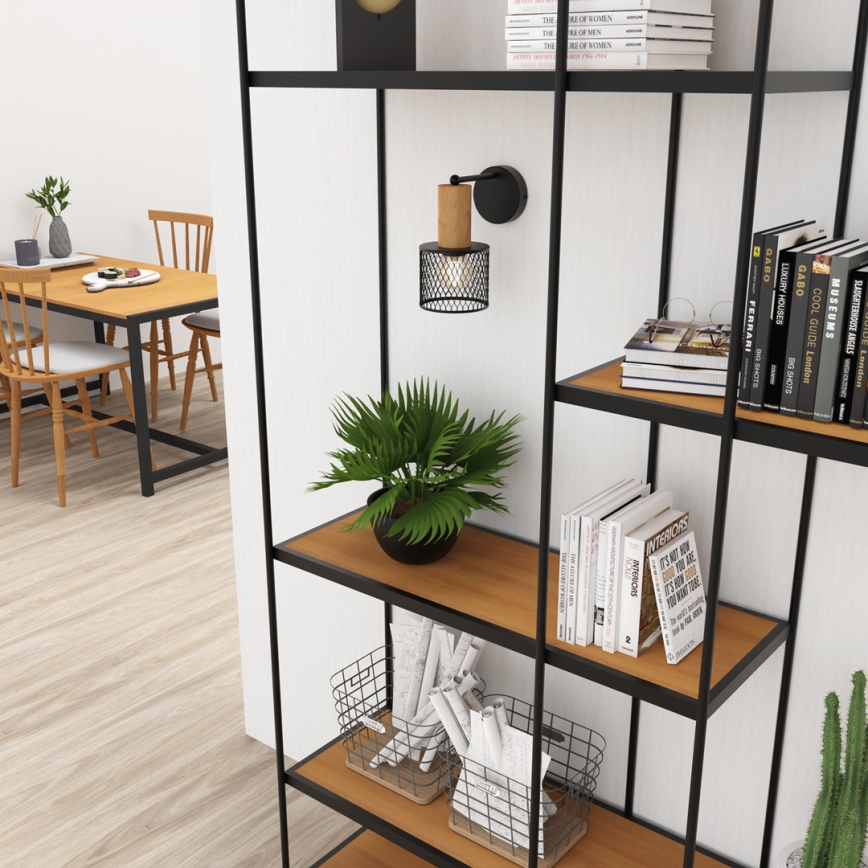 Fali lámpa SOBRESA 1xE27/60W/230V fekete/fa