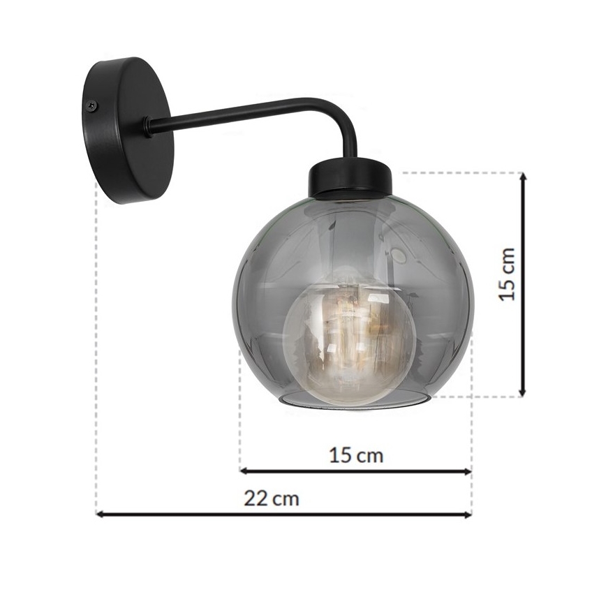 Fali lámpa SOFIA 1xE27/60W/230V fekete