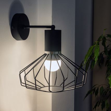 Fali lámpa SOLANO 1xE27/15W/230V fekete/fényes króm