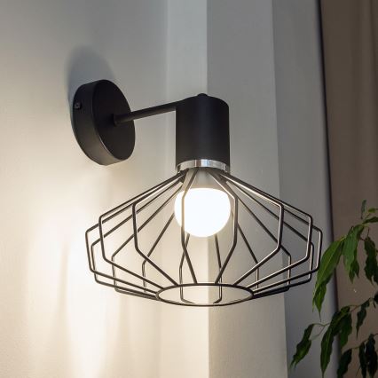 Fali lámpa SOLANO 1xE27/15W/230V fekete/fényes króm