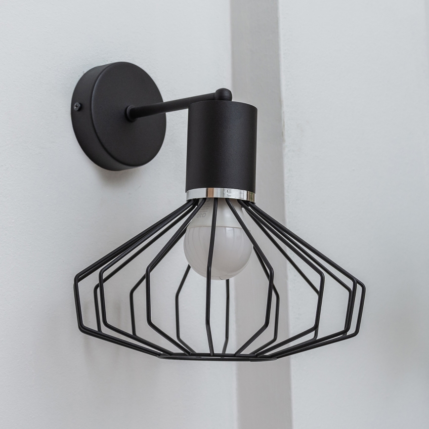 Fali lámpa SOLANO 1xE27/15W/230V fekete/fényes króm