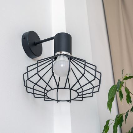 Fali lámpa SOLANO 1xE27/15W/230V fekete/fényes króm