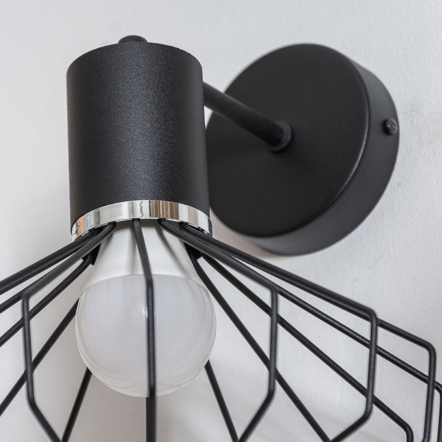 Fali lámpa SOLANO 1xE27/15W/230V fekete/fényes króm