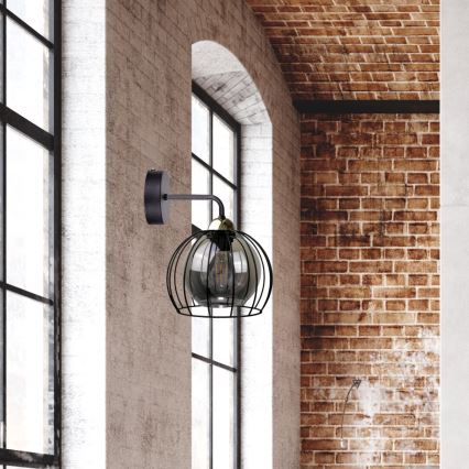 Fali lámpa SOLO BLACK 1xE27/60W/230V fekete/arany