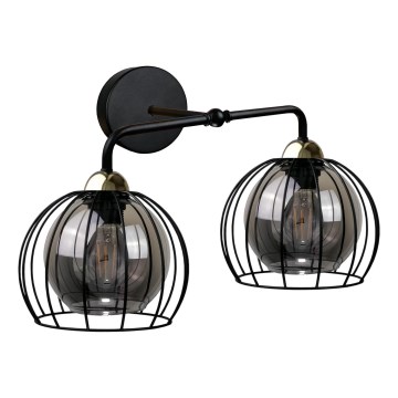 Fali lámpa SOLO BLACK 2xE27/60W/230V fekete/arany