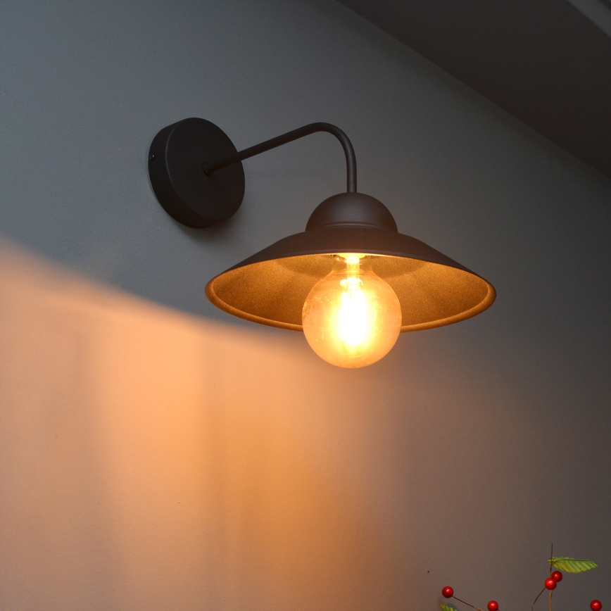 Fali lámpa SORAPIS 1xE27/15W/230V fekete