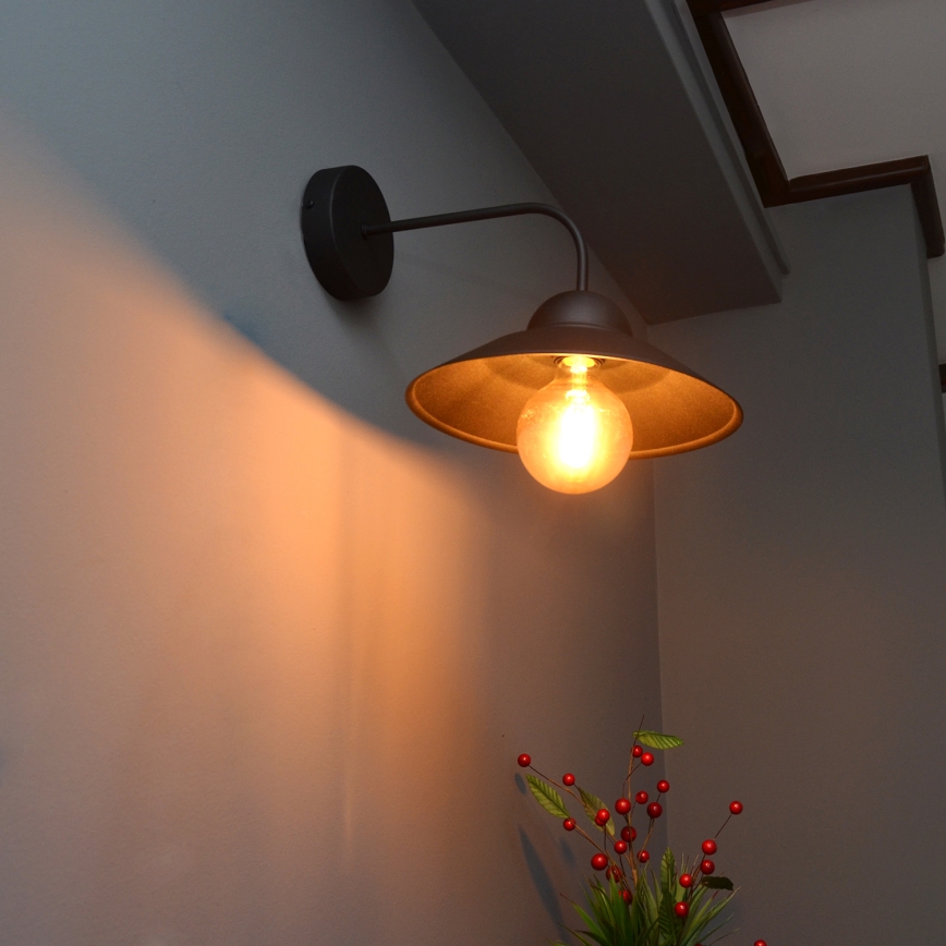 Fali lámpa SORAPIS 1xE27/15W/230V fekete