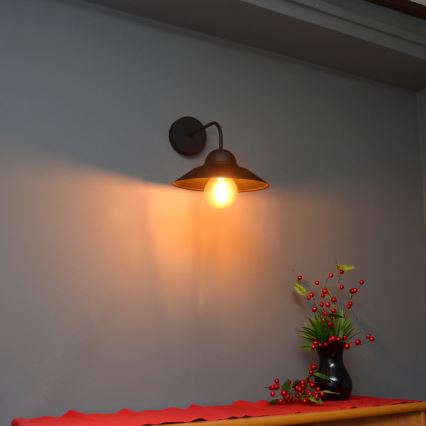 Fali lámpa SORAPIS 1xE27/15W/230V fekete