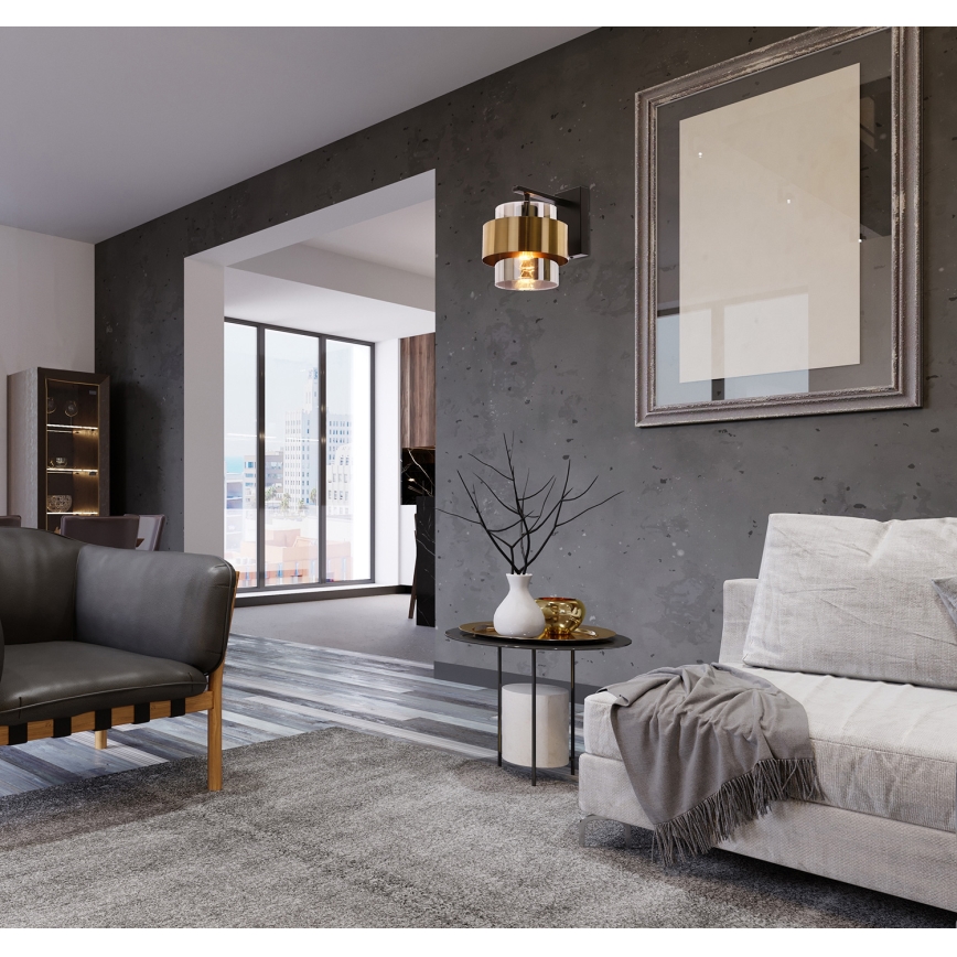 Fali lámpa SPIEGA 1xE27/60W/230V arany/fekete