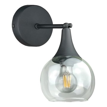 Fali lámpa STAR 1xE27/60W/230V fekete/átlátszó