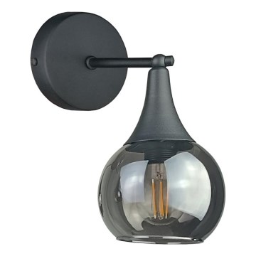 Fali lámpa STAR 1xE27/60W/230V fekete/füstös fekete