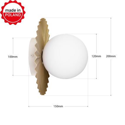 Fali lámpa SUNPLISS 1x G9/10W/230V, Ø 20 cm, arany/krém