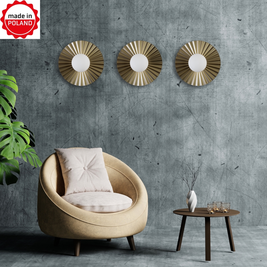 Fali lámpa SUNPLISS 1xG9/10W/230V Ø 30 cm arany/krémszínű