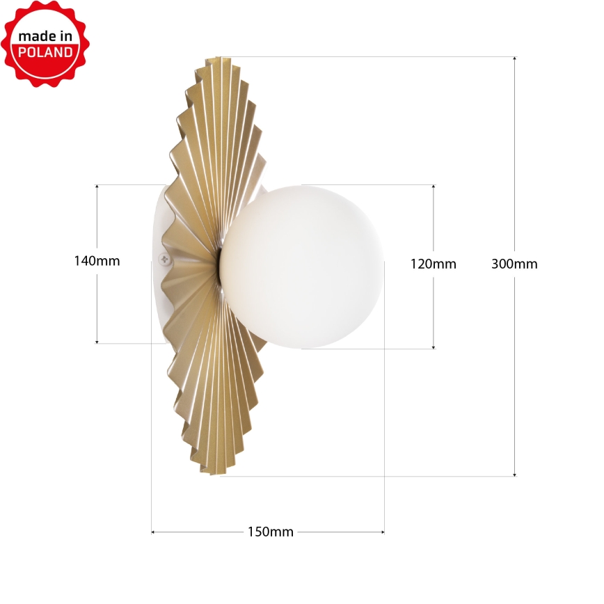 Fali lámpa SUNPLISS 1xG9/10W/230V Ø 30 cm arany/krémszínű