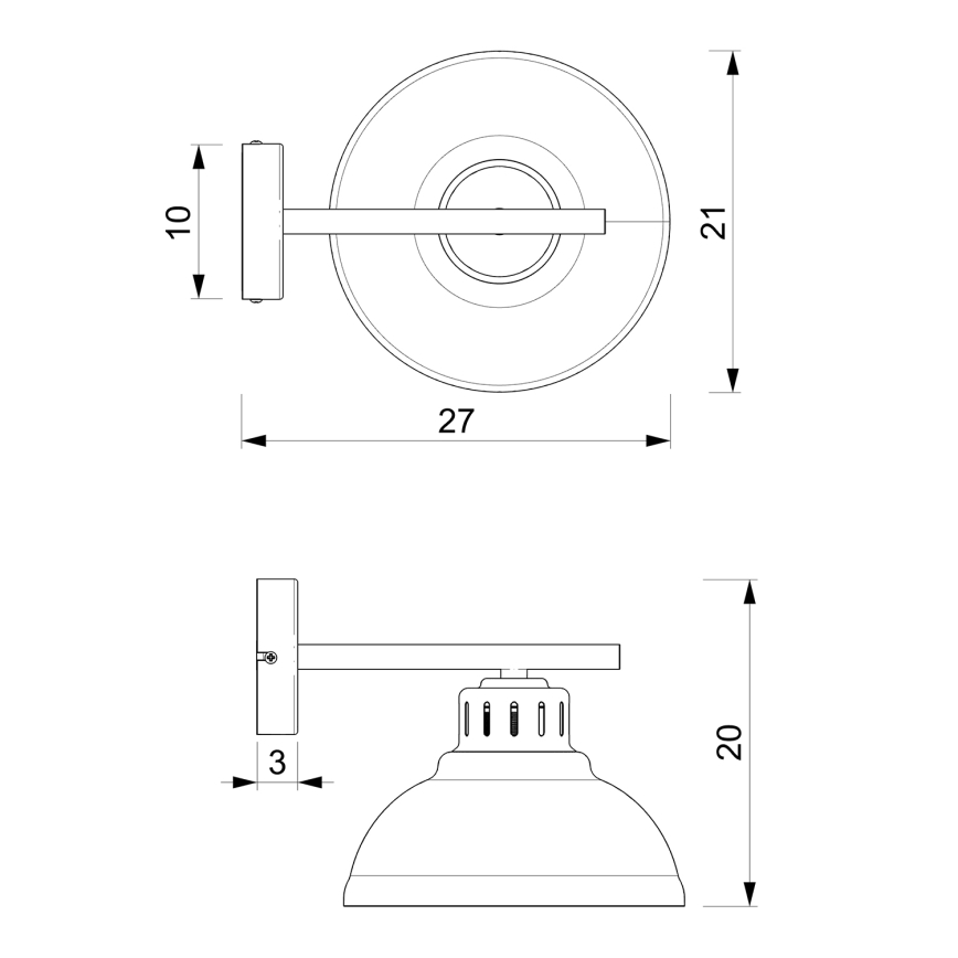 Fali lámpa SVEN 1xE27/15W/230V réz