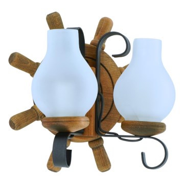 Fali lámpa TIMONA 2xE14/40W/230V bükkfa