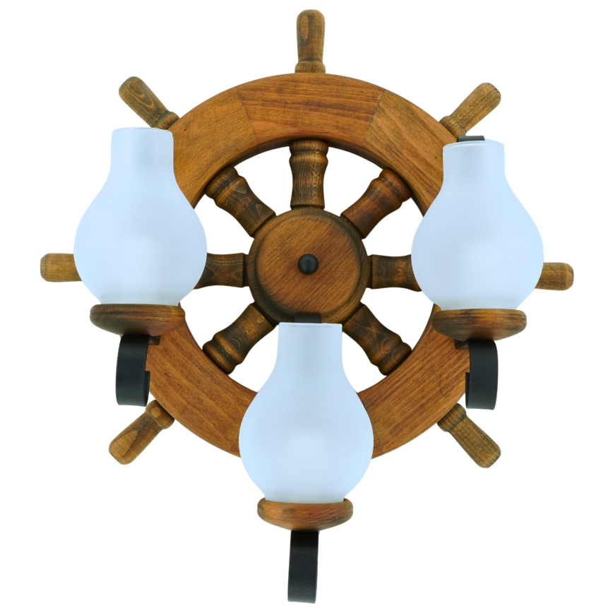 Fali lámpa TIMONA 3xE14/40W/230V bükkfa