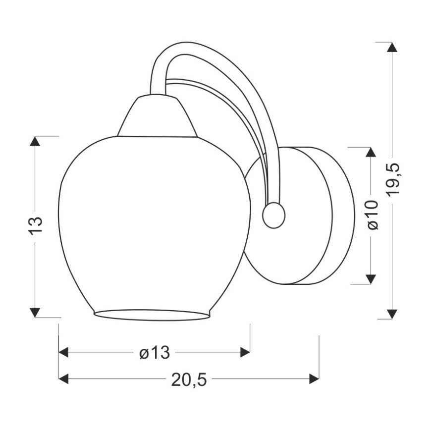Fali lámpa TOBIAS 1xE27/40W/230V fényezett króm