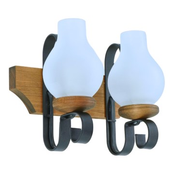 Fali lámpa VELA 2xE14/40W/230V bükkfa