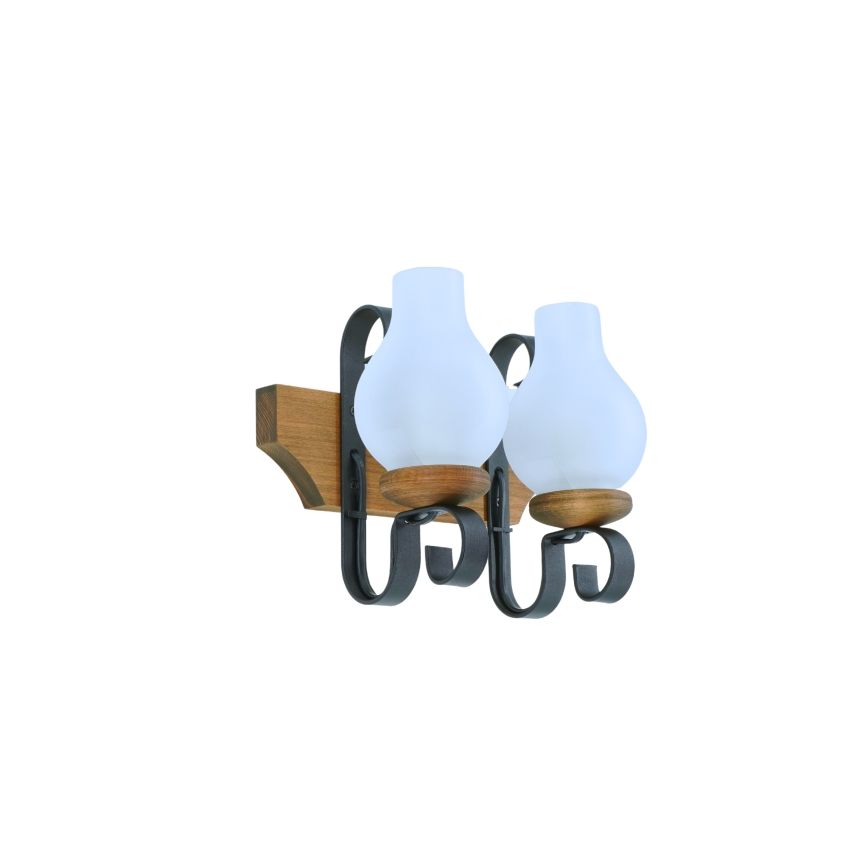 Fali lámpa VELA 2xE14/40W/230V bükkfa