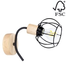Fali lámpa VIVIANE 1xE27/60W/230V tölgy - FSC minősítéssel