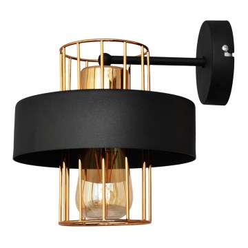 Fali lámpa VOLTA 1xE27/15W/230V 23 cm fekete/arany