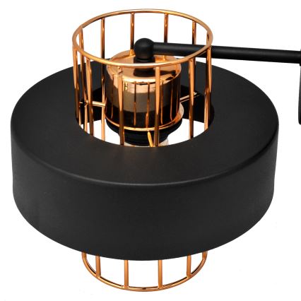 Fali lámpa VOLTA 1xE27/15W/230V 23 cm fekete/arany