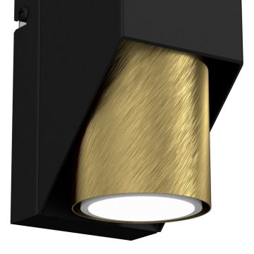 Fali lámpa WALL 1xGU10/8W/230V fekete/sárgaréz