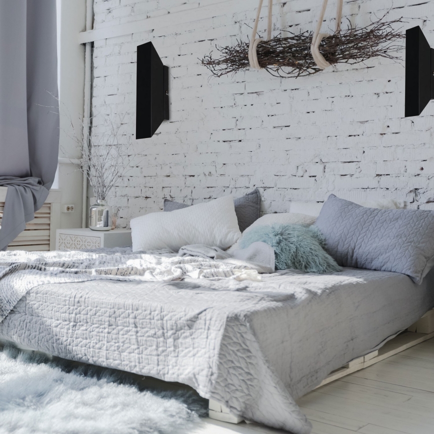 Fali lámpa WALL 2xGU10/8W/230V fekete