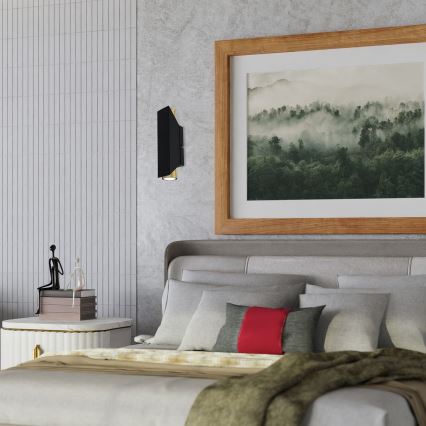 Fali lámpa WALL 2xGU10/8W/230V fekete/sárgaréz