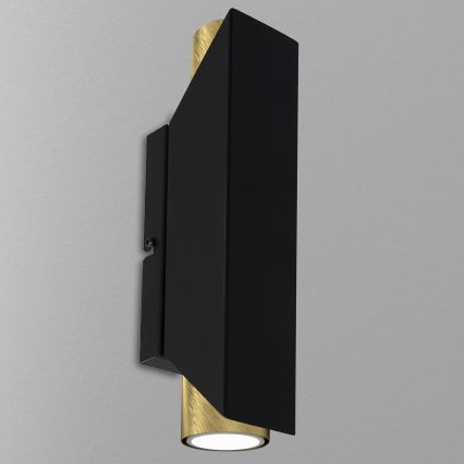 Fali lámpa WALL 2xGU10/8W/230V fekete/sárgaréz