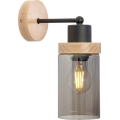 Fali lámpa WOODNEST 1xE27/15W/230V fenyő/füstös fekete