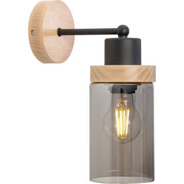Fali lámpa WOODNEST 1xE27/15W/230V fenyő/füstös fekete