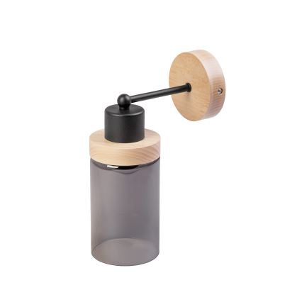 Fali lámpa WOODNEST 1xE27/15W/230V fenyő/füstös fekete