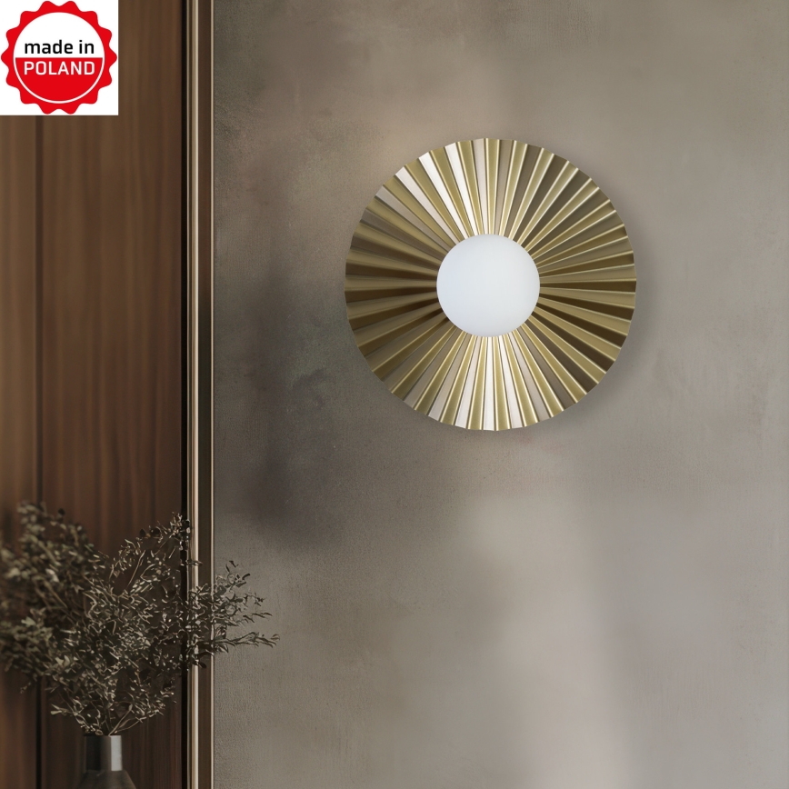 Fali lámpatest SUNPLISS 1xG9/10W/230V átm. 35 cm arany/krém