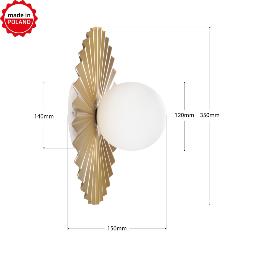 Fali lámpatest SUNPLISS 1xG9/10W/230V átm. 35 cm arany/krém
