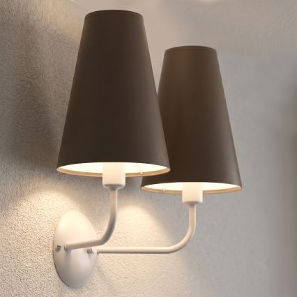 Fali lámpatest TORTOLA 2xE14/15W/230V barna/krémszínű
