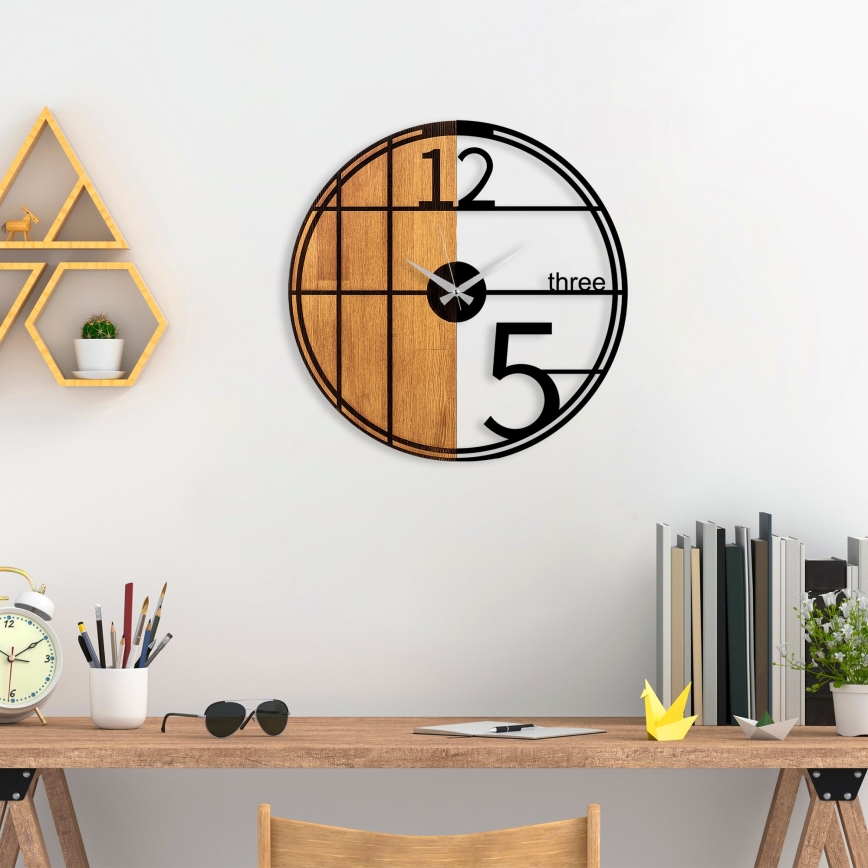 Fali óra átmérője 56 cm 1xAA fa/fém